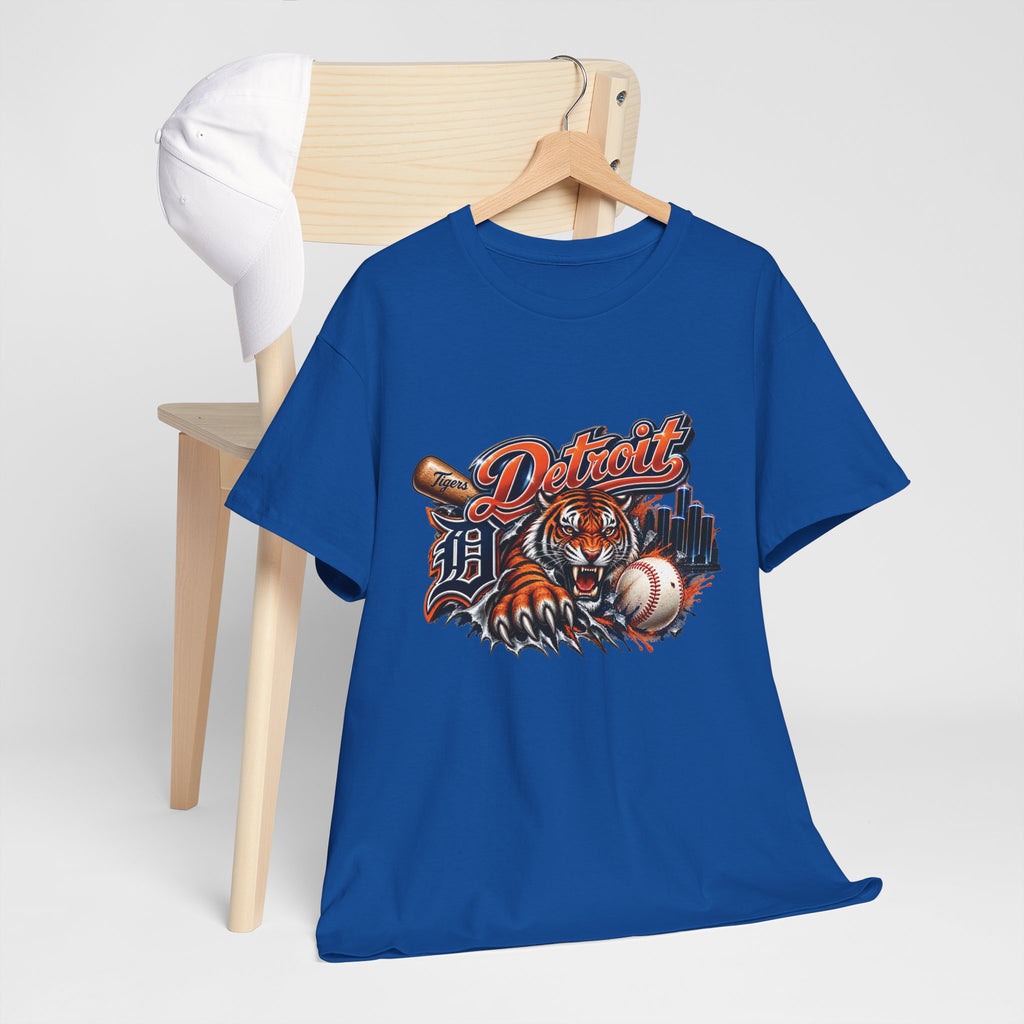 Detroit Tiger Baseball T-Shirt | Detroit skyline, claw marks