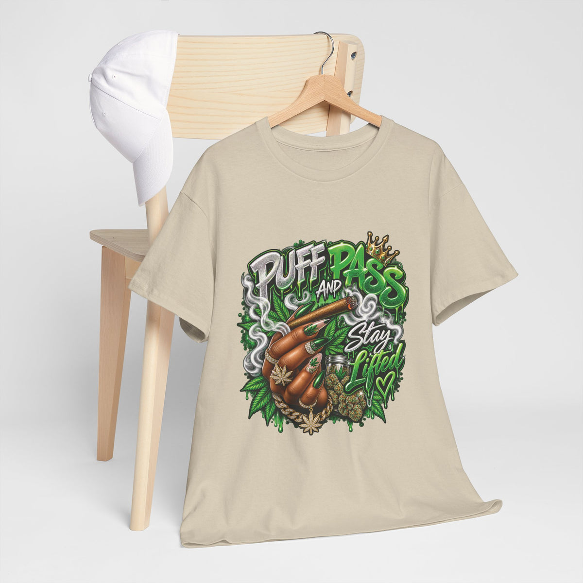 Puff and Pass Stay Lifted T-Shirt | Cannabis Leaf Graphic Tee
