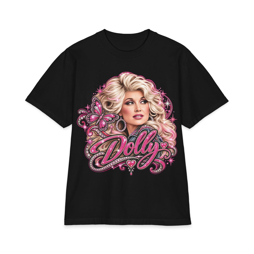 Retro Pink Dolly Portrait T-Shirt | Country Cowgirl Graphic Tee