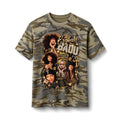 Badu Soul Singer Portrait Camo Tee | Retro R&B Collage T-Shirt