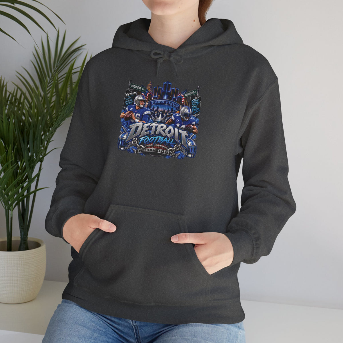 Detroit Skyline Collage Hoodie | Motor City Landmarks sweatshirt
