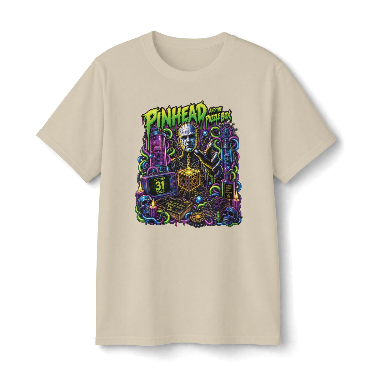 Pinhead Hellraiser Graphic Tee | Horror Movie Poster Style
