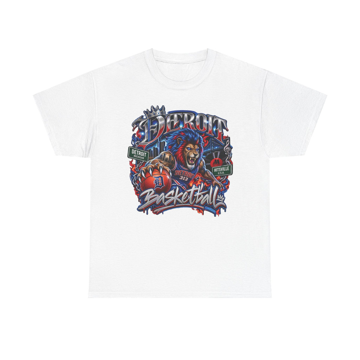 Detroit Basketball Tee | Motor City D Logo Shirt, Basketball Graphic