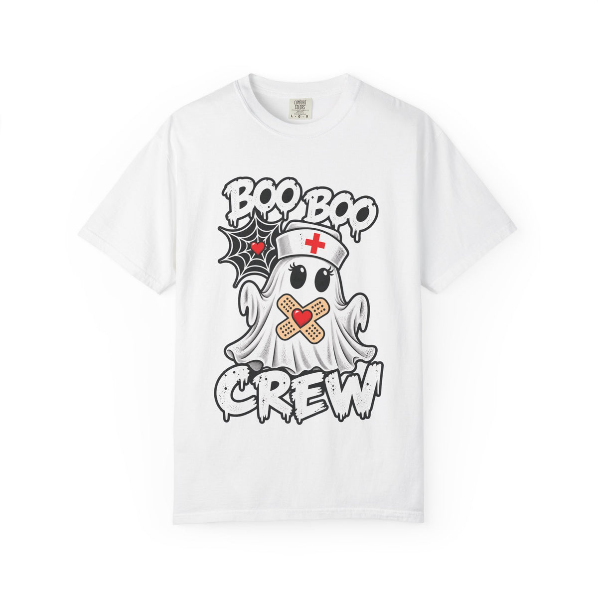 Boo Boo Crew Nurse Ghost T-shirt | Halloween Cute Spooky Candy Heart