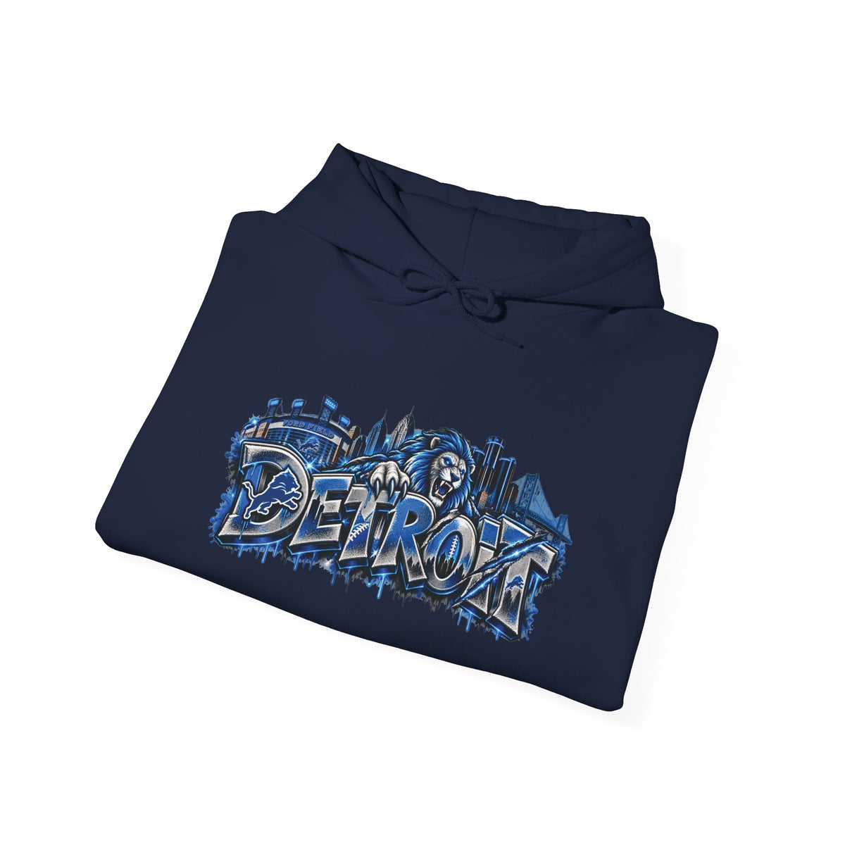 Detroit Graffiti Style Hoodie | City Skyline Street Art Pullover
