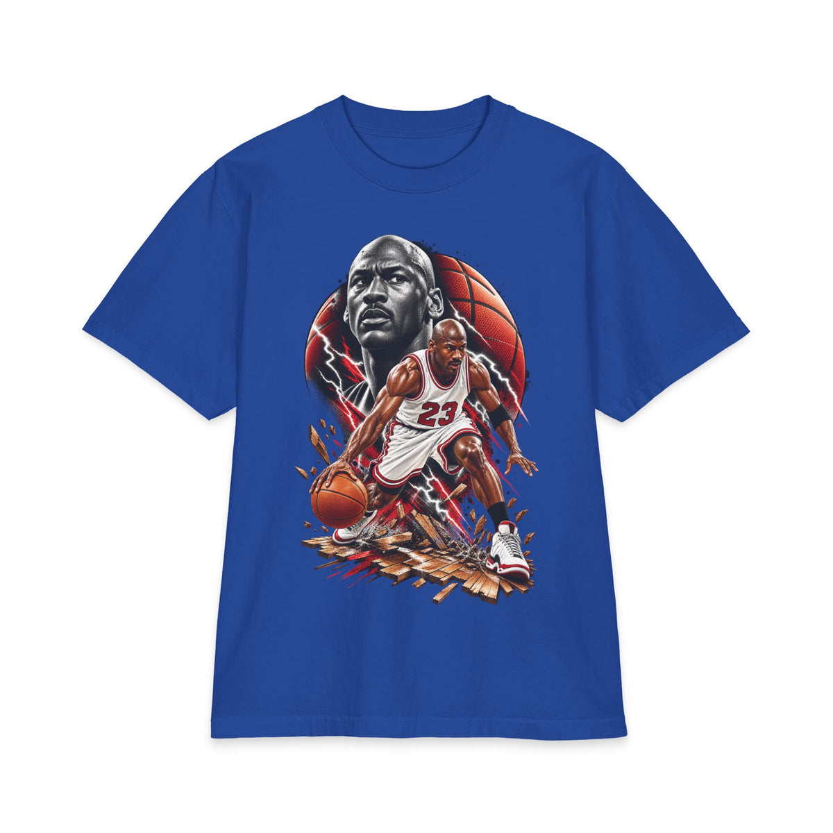 Basketball Player Illustration T-Shirt | Action Dribbling Court Scene