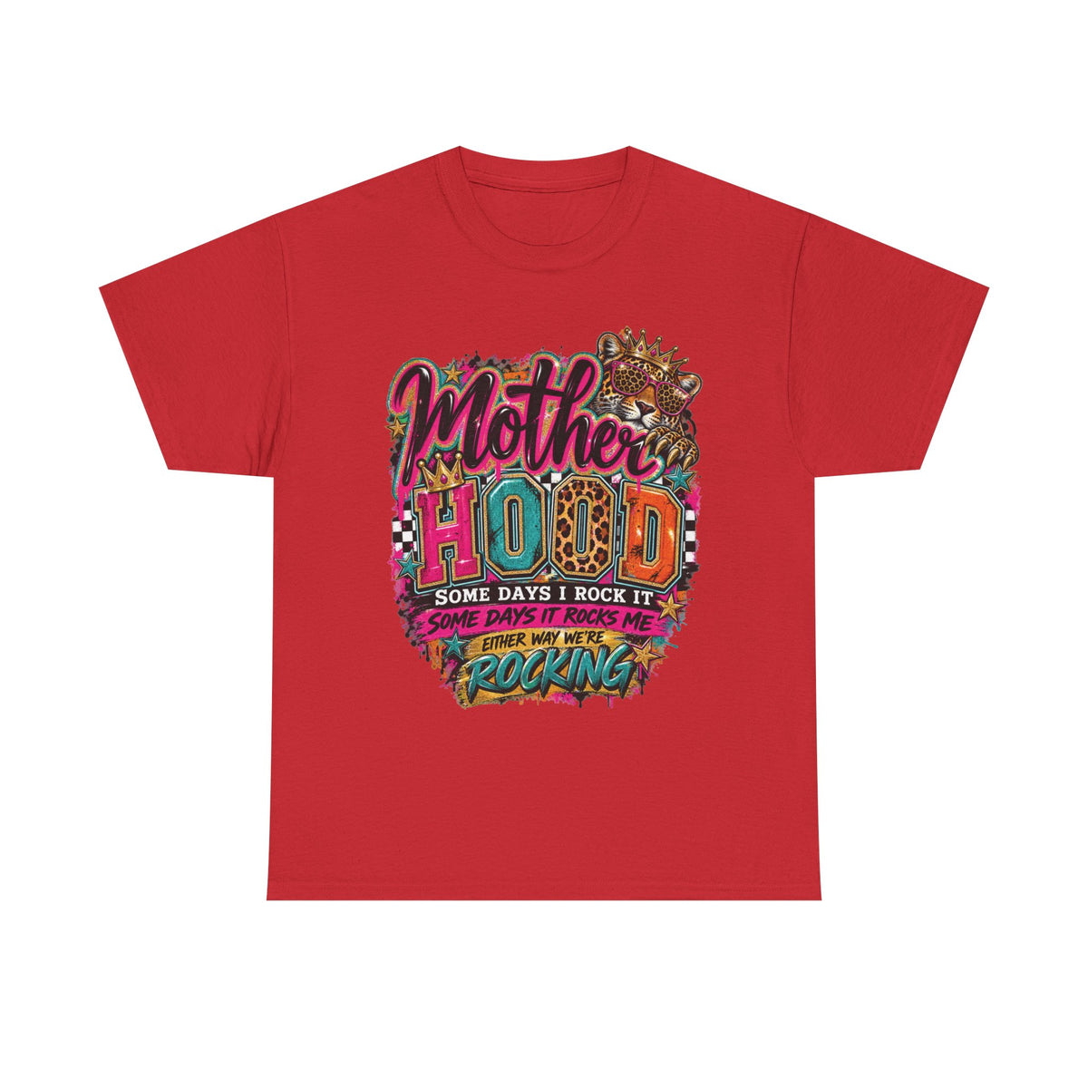 Motherhood Graphic Tee | Colorful Retro Rocking Mom Design