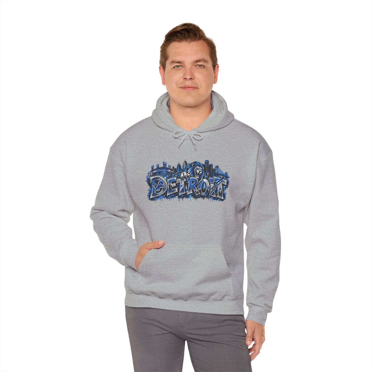 Detroit Graffiti Style Hoodie | City Skyline Street Art Pullover