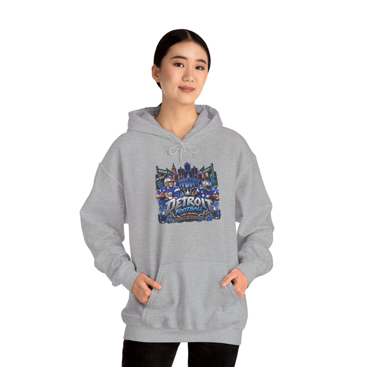 Detroit Skyline Collage Hoodie | Motor City Landmarks sweatshirt