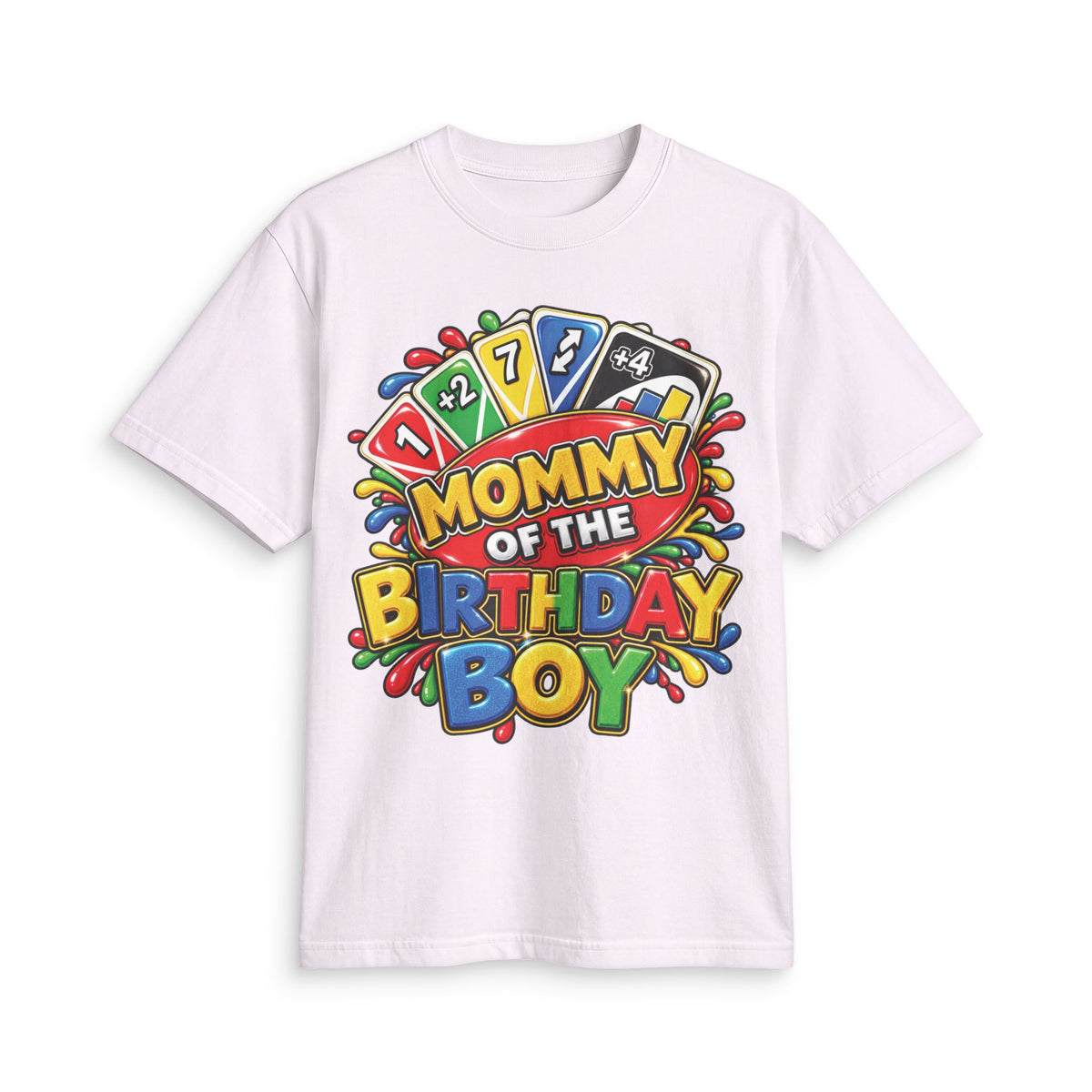 Mommy of the Birthday Boy T-Shirt | Colorful Birthday Card Design