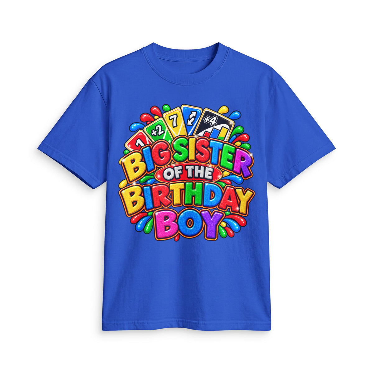 Big Sister of the Birthday Boy T-Shirt | Colorful Party Design