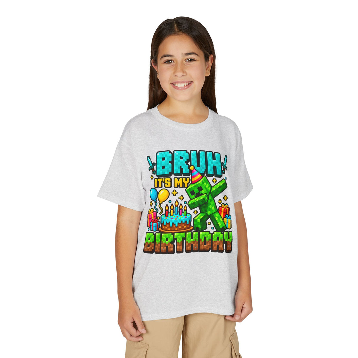 Bruh It’s My Birthday Youth T-Shirt – Pixel Gaming Birthday Shirt