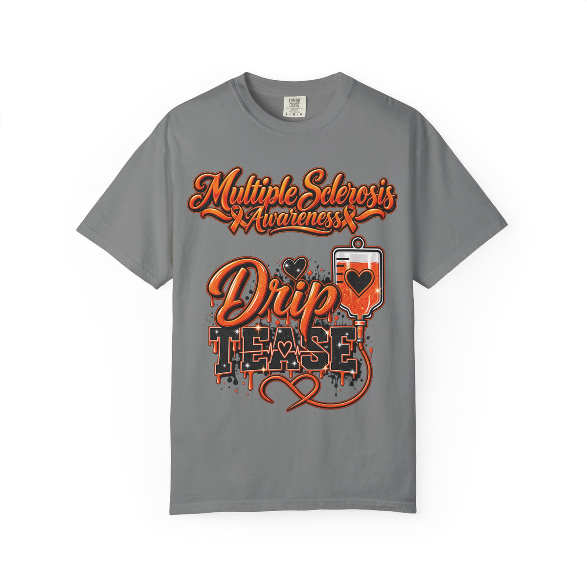 Multiple Sclerosis Awareness Drip Tees Shirt | IV Bag Heart Design