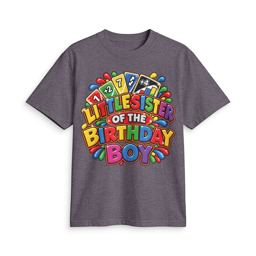 Little Sister of the Birthday Boy T Shirt | Colorful Birthday Siblings Design
