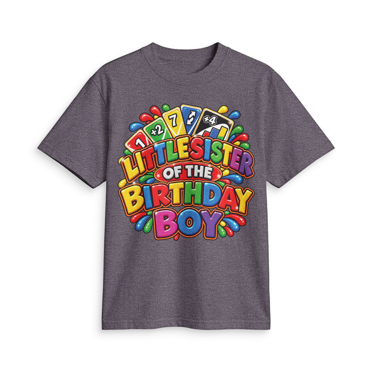 Little Sister of the Birthday Boy T Shirt | Colorful Birthday Siblings Design