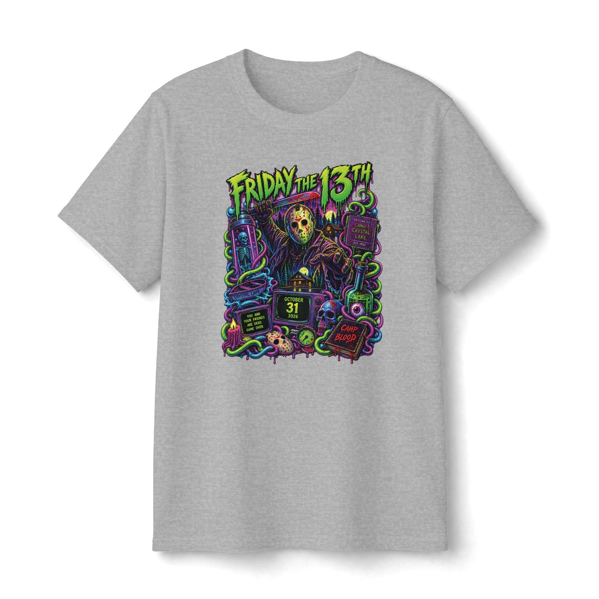 Friday the 13th Horror Movie Tee | Jason Mask, Slasher Graphic