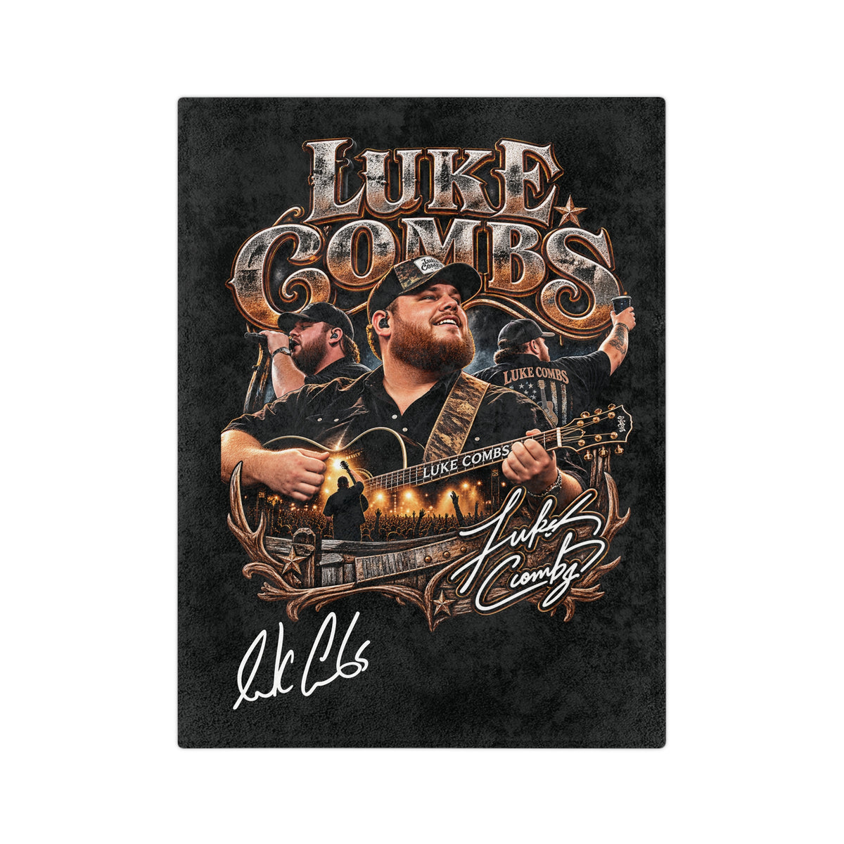 Combs Country Concert Collage Velveteen Blanket | Country Music Throw
