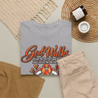God Walks orange awareness ribbon T-Shirt | I'll Never Walk Alone, Faith Support
