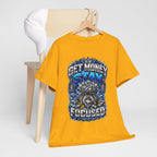 Get Money Stay Focused T-Shirt | Money Skull Graphic, Blue Typography
