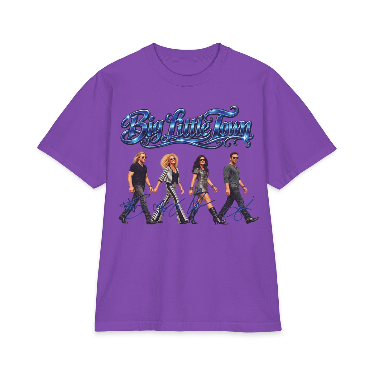 Big Little Town County Team T-Shirt | Band Member Silhouette Crossing Road