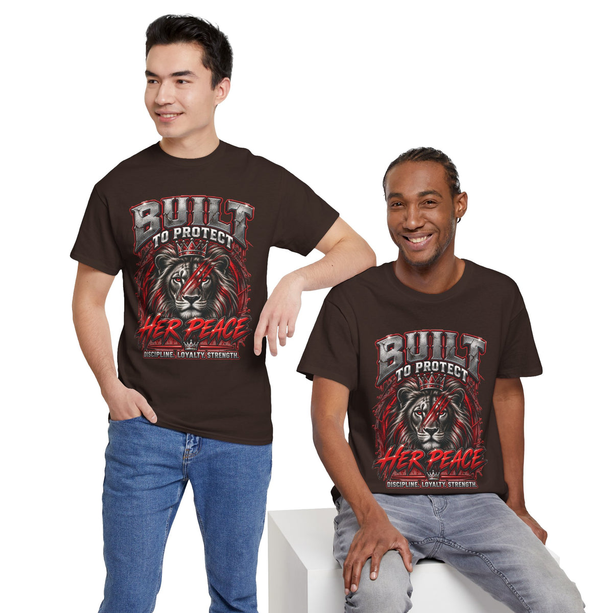 Built to Protect Her Peace Couples Graphic T-Shirt