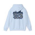 Detroit 313 Drip Skyline Hoodie | Graffiti Letter B Chest Design