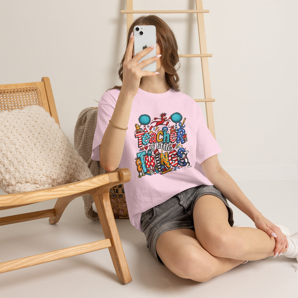 Teacher of Little Things T-Shirt | Colorful Dr. Seuss Style Kids Classroom Tee