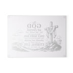 John 3:16 Scripture Cross Illustration Glass Cutting Board | Christian Kitchen Decor