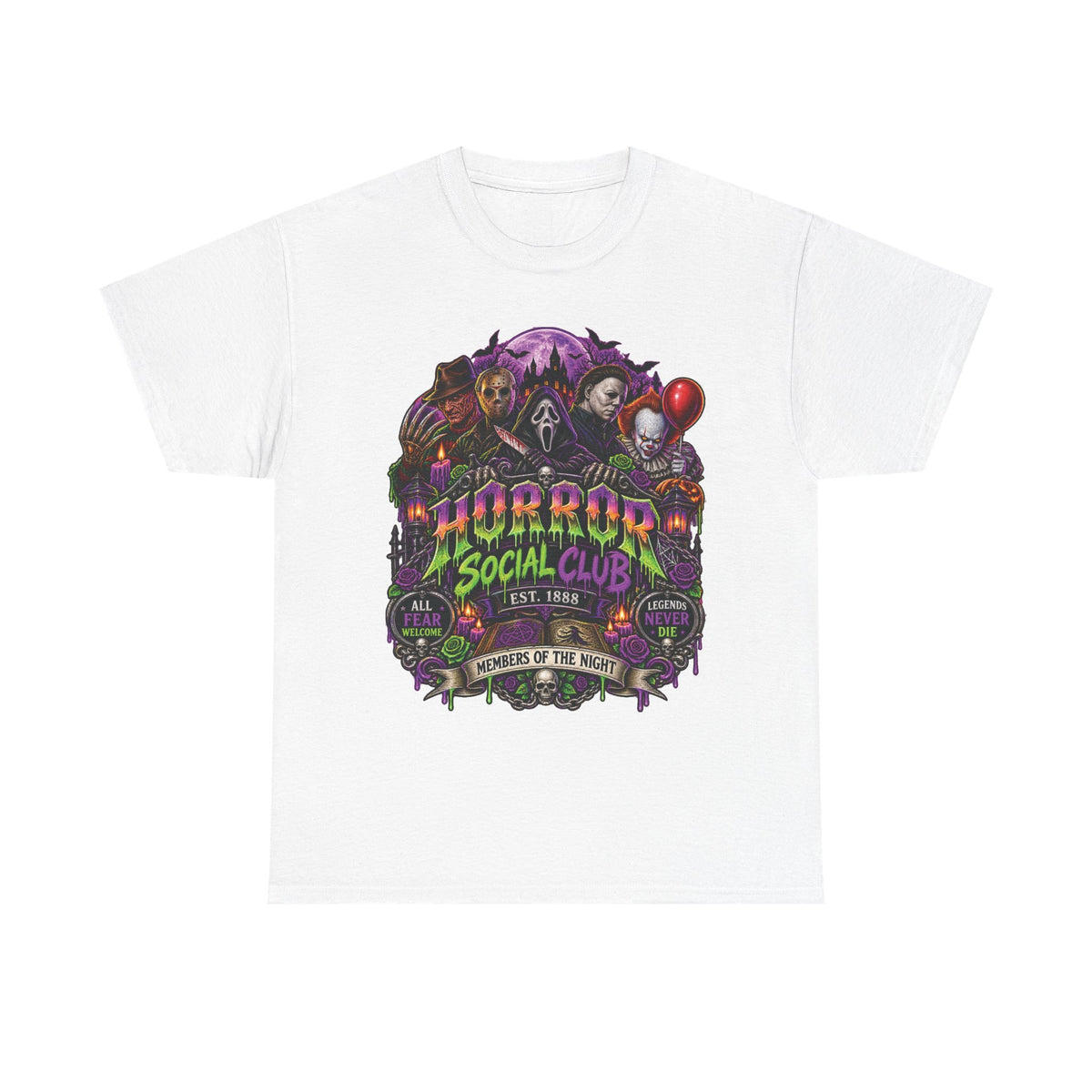 Horror Social Club Tee | Horror Movie Characters, Pennywise, Michael Myers