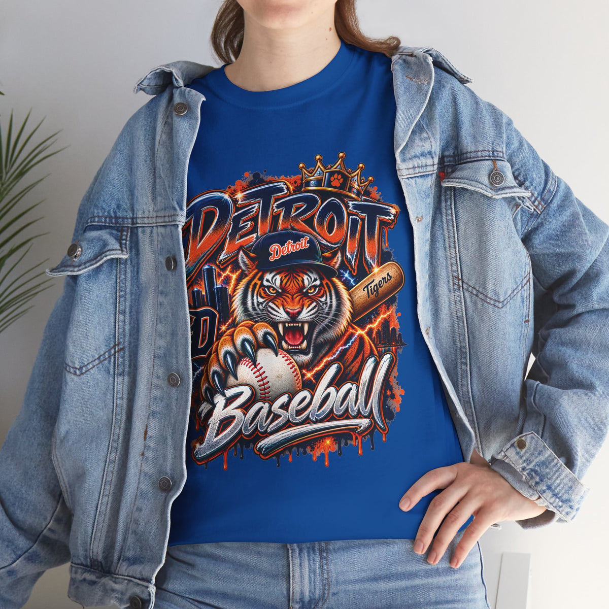 Detroit Tigers Tiger Baseball Tee | Vintage Mascot Detroit Baseball Shirt