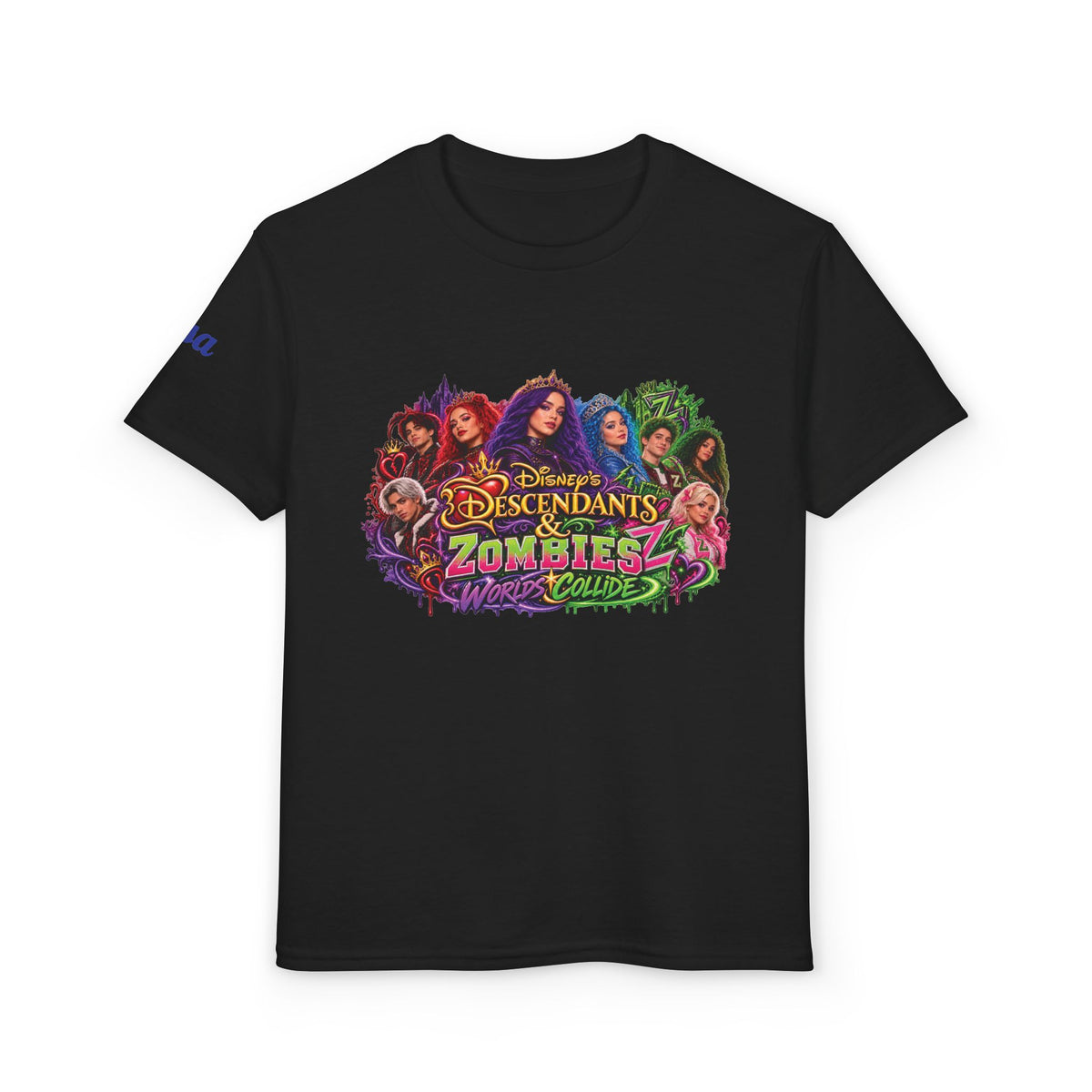 Descendants and Zombies worlds Collide Logo Youth T-Shirt | Movie Character Tee
