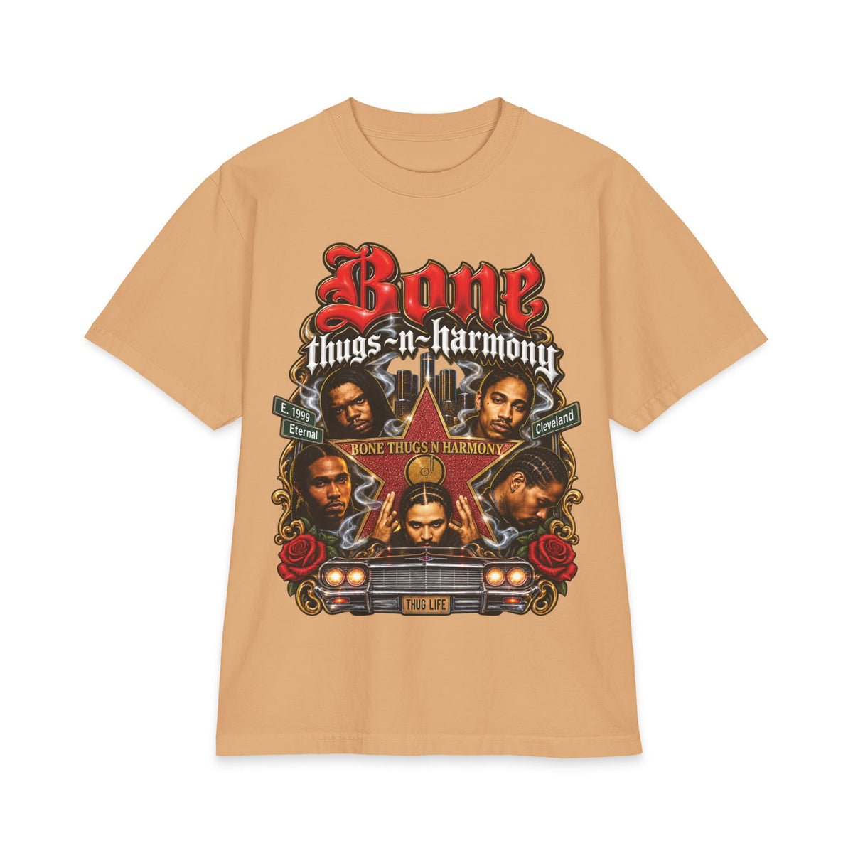 Bone Thugs-n-Harmony Graphic Tee | Rap Group Portraits, Classic Logo