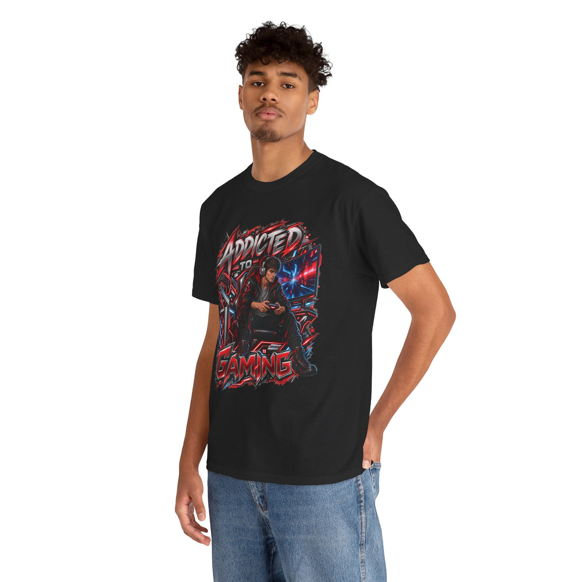 Addicted to Gaming Graphic T-Shirt