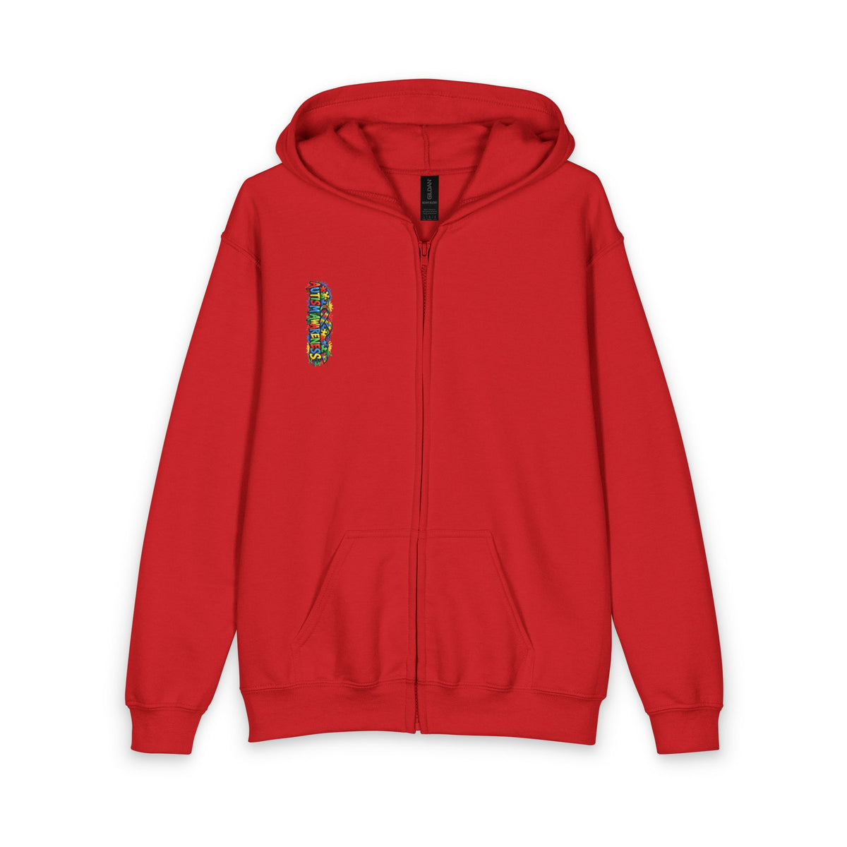 Autism Puzzle Heart Youth Hoodie | Awareness Puzzle Piece Zip Jacket