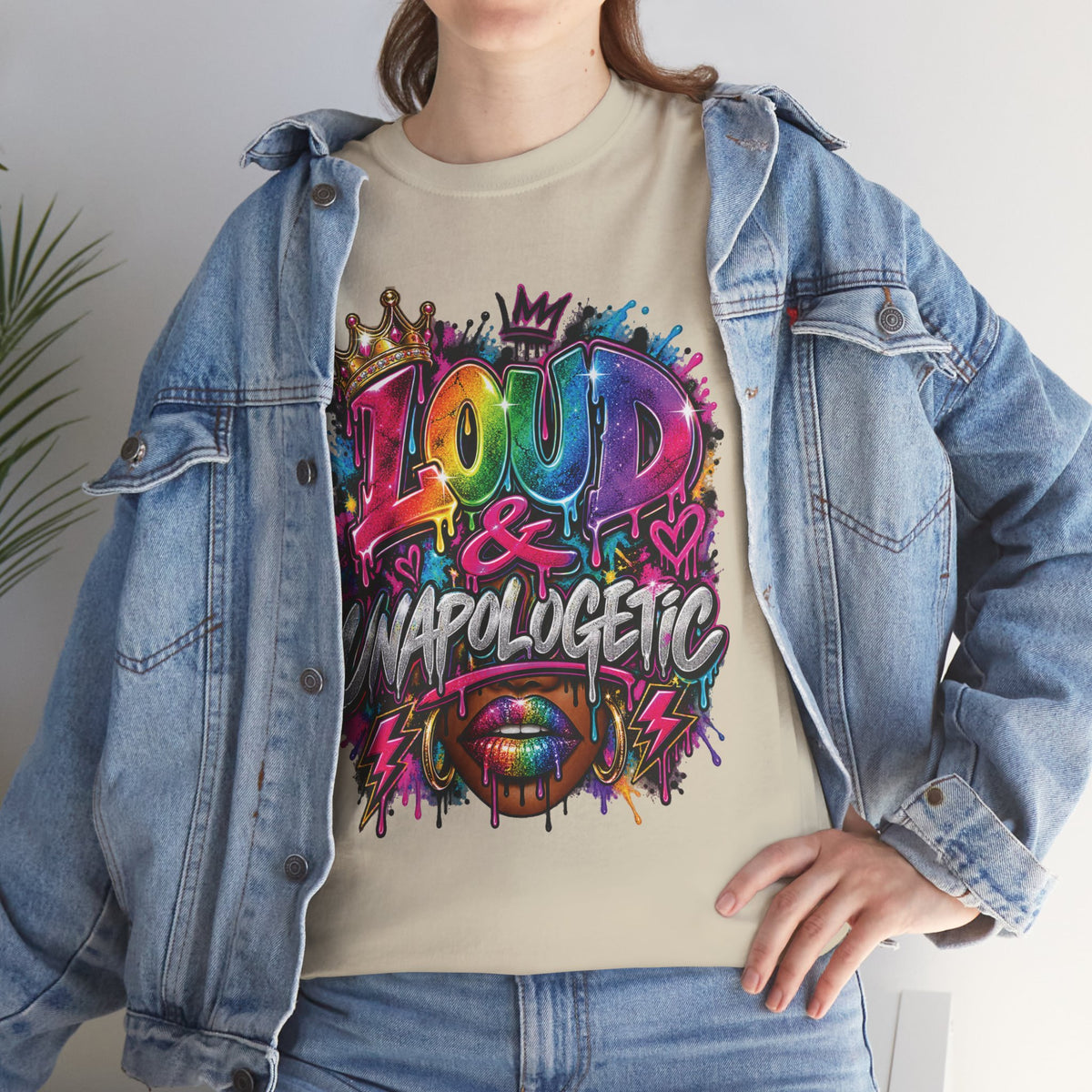 Loud & Unapologetic T-Shirt | Colorful Graffiti Typography, Bold Street Art Tee