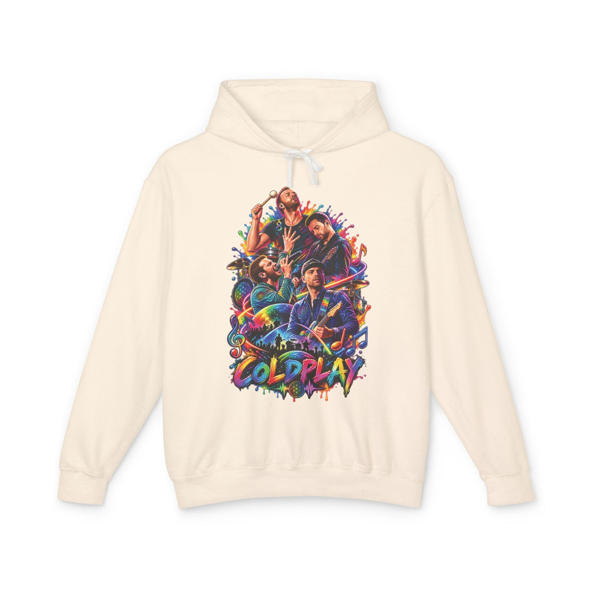 Coldplay band collage Hoodie | Colorful portrait graphic sweatshirt