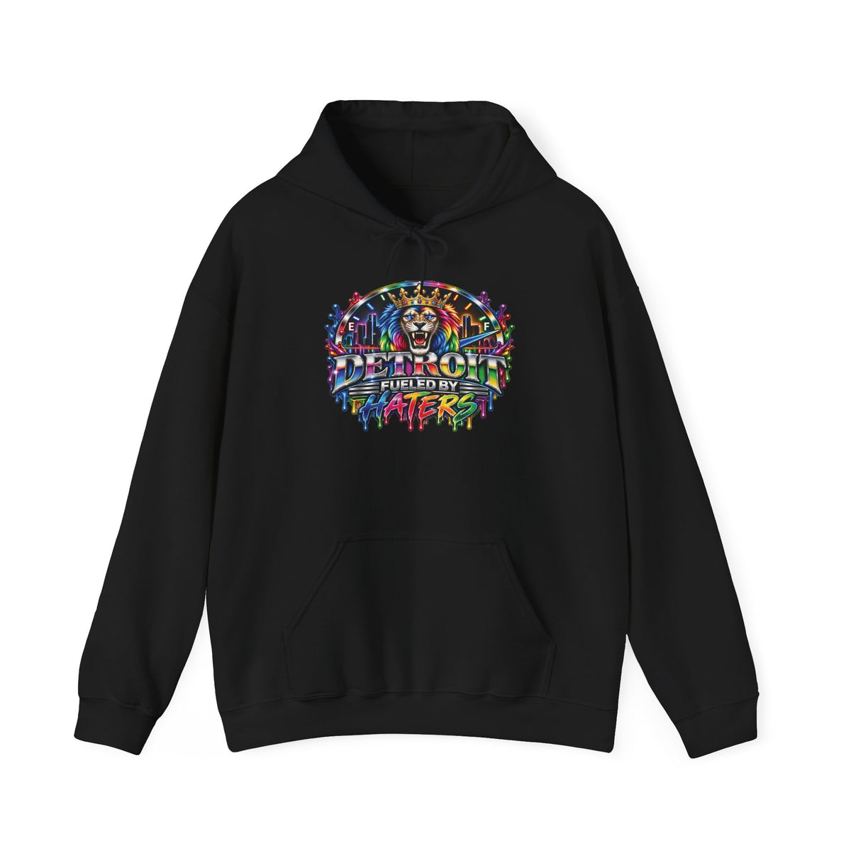 Detroit Graffiti Lion Hoodie | Colorful Street Art Pullover