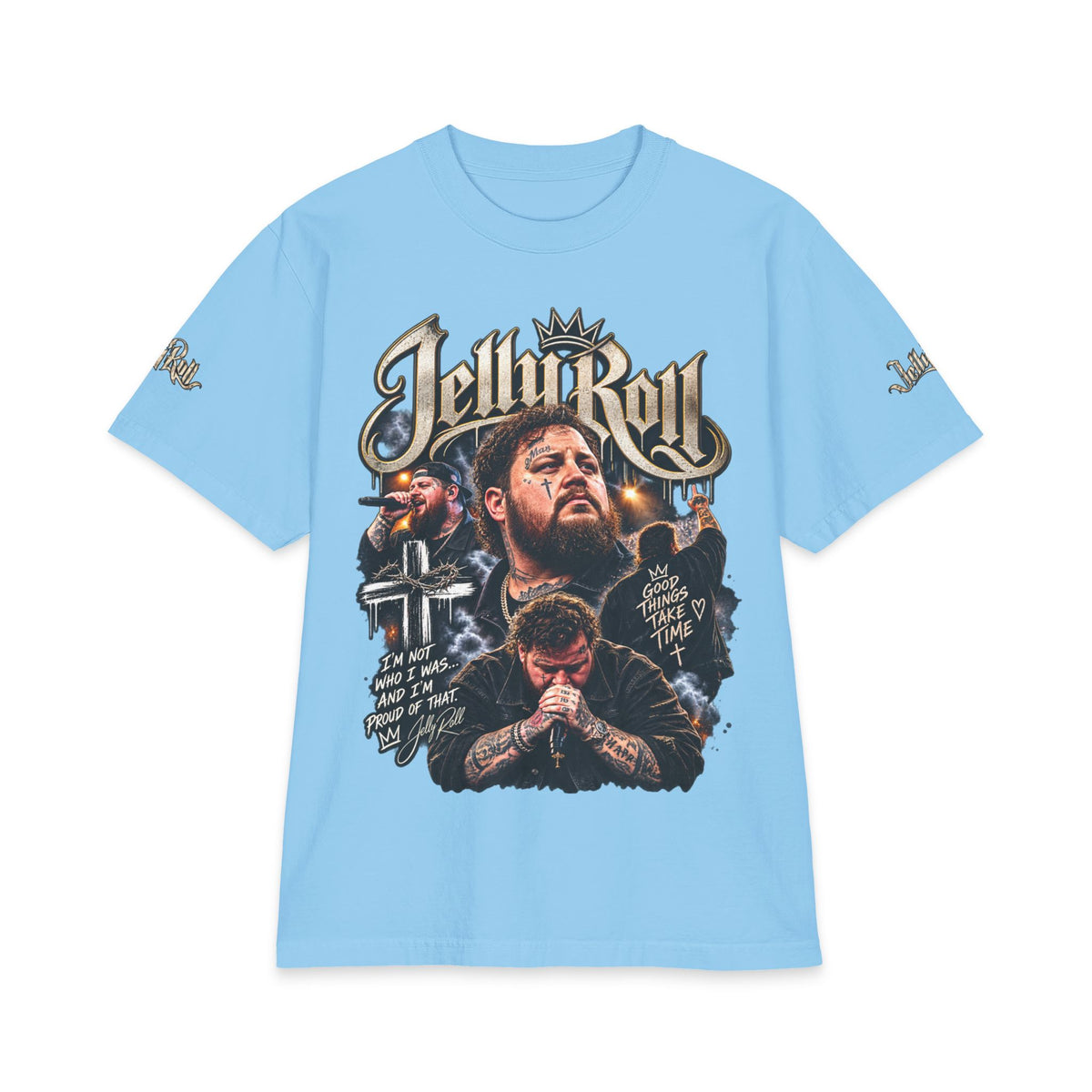 Jelly Roll portrait graphic T-Shirt | rapper collage tee