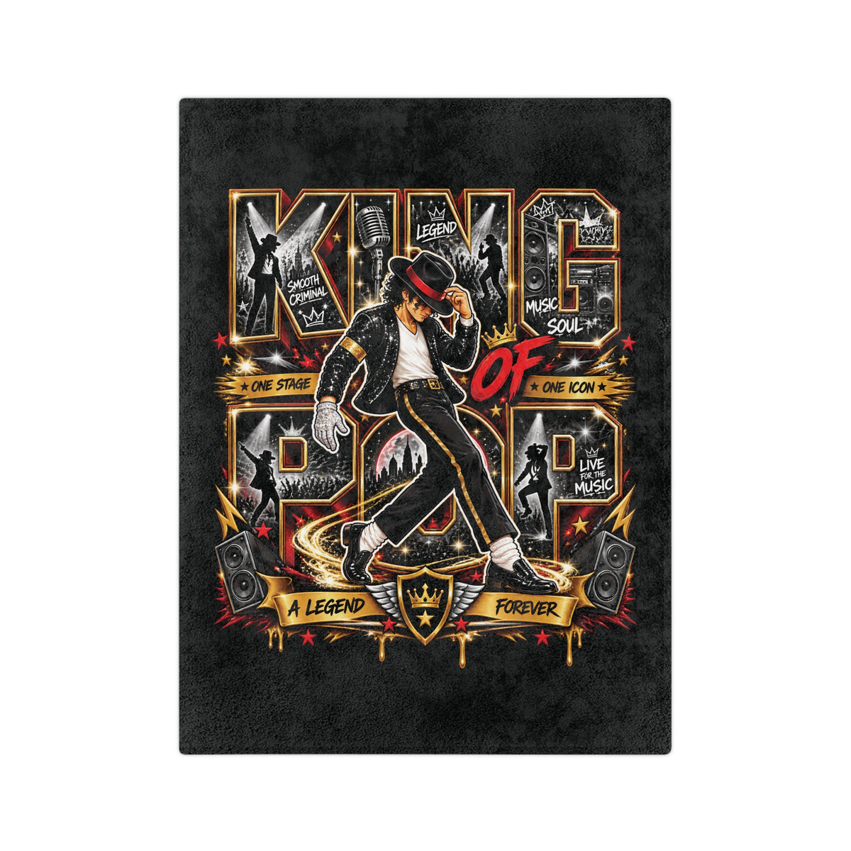 King of Pop Michael Jackson Dance Velvet Blanket | Music Legend Throw