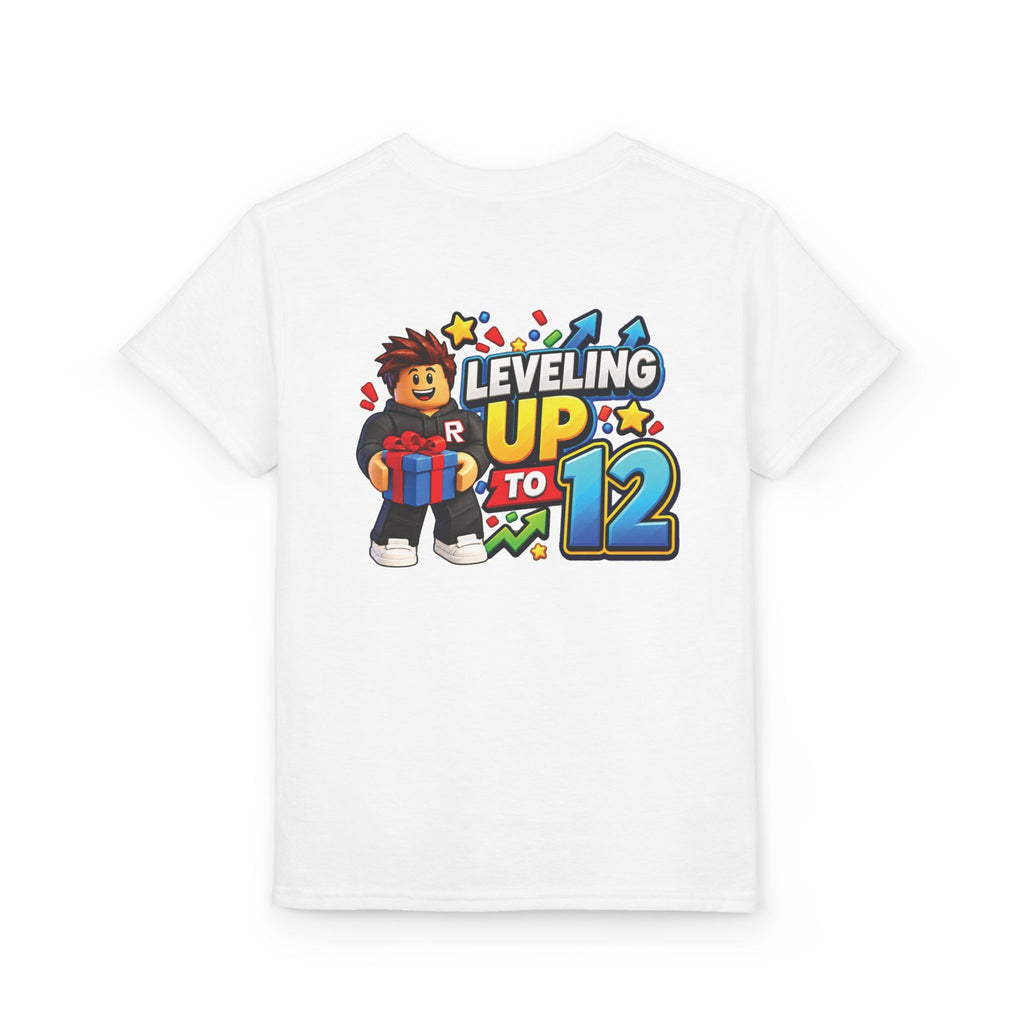 Youth Roblox Birthday T-Shirt – Leveling Up to 12