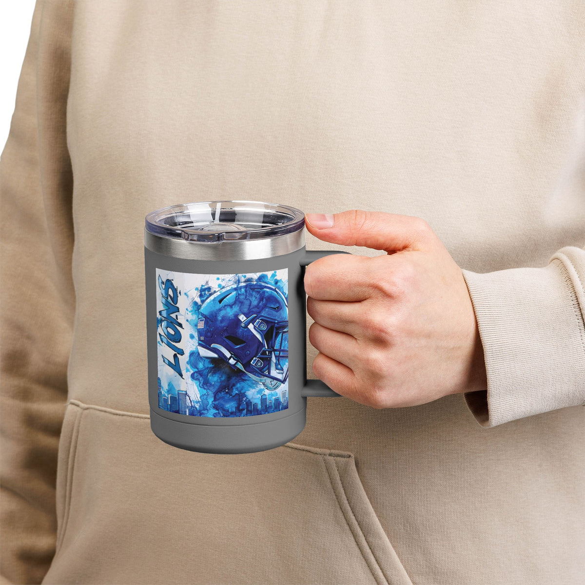 Blue Football Helmet Lions mug | 15oz Tumbler