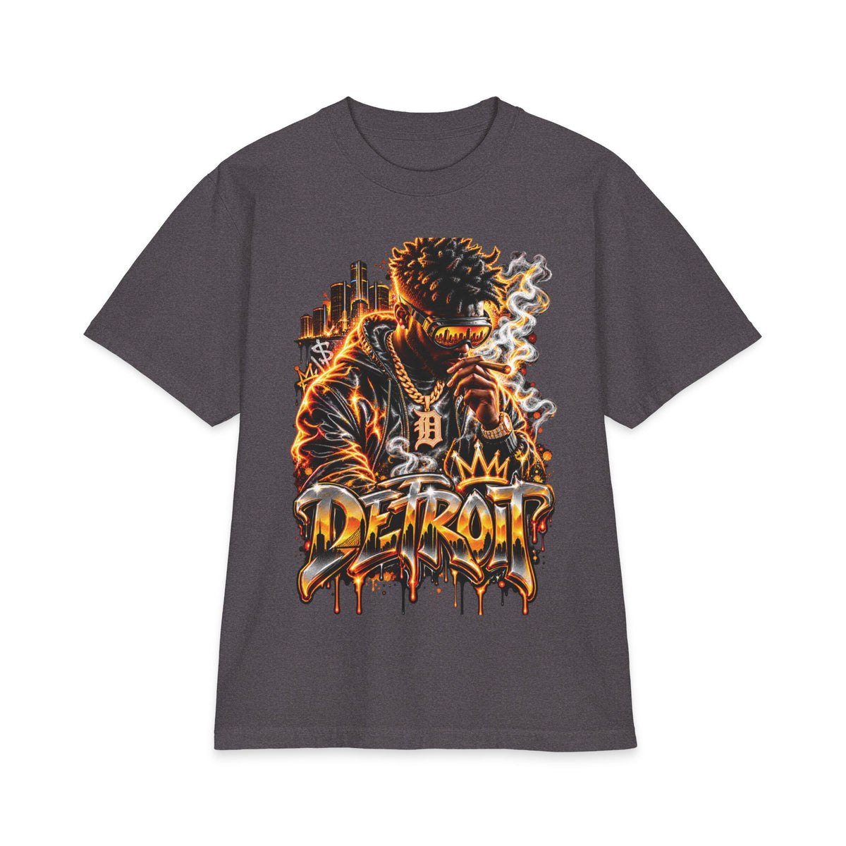 Detroit King Streetwear T-Shirt | Urban Graffiti Dripping City Design