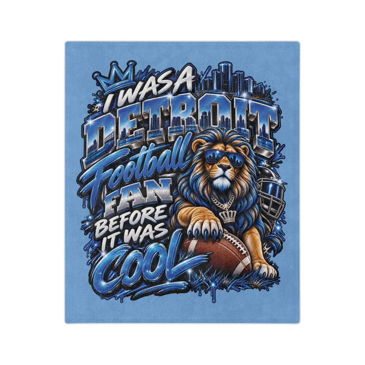 Detroit Football Lion Blanket | I Was a Detroit Football Fan Before It Was Cool velveteen