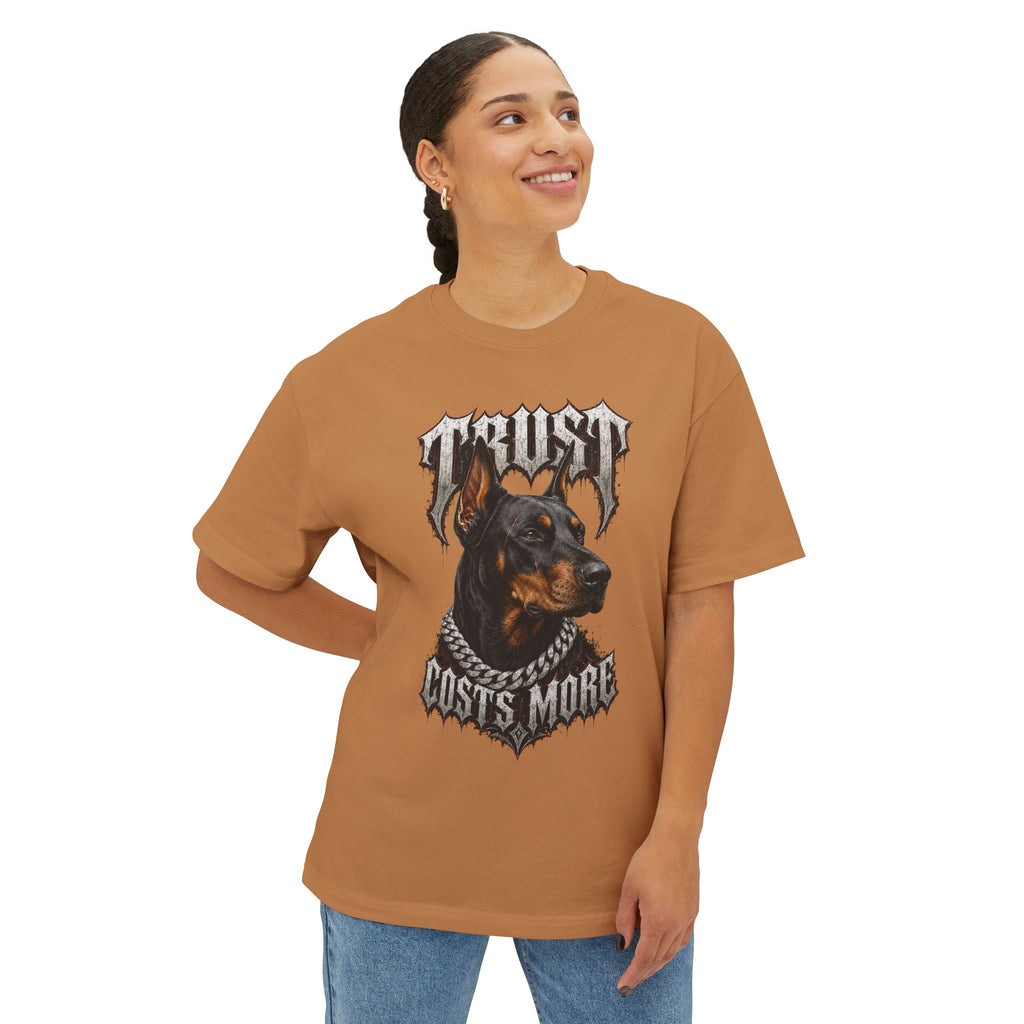 Trust Costs More Doberman Tee | Doberman Portrait, Gothic Text