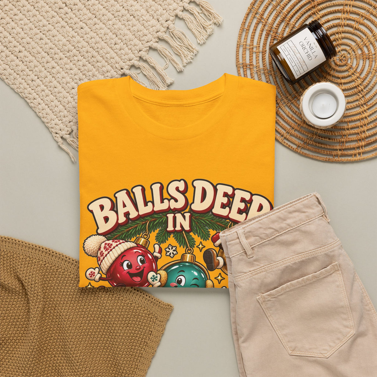 Balls Deep in Christmas Spirit Graphic Tee