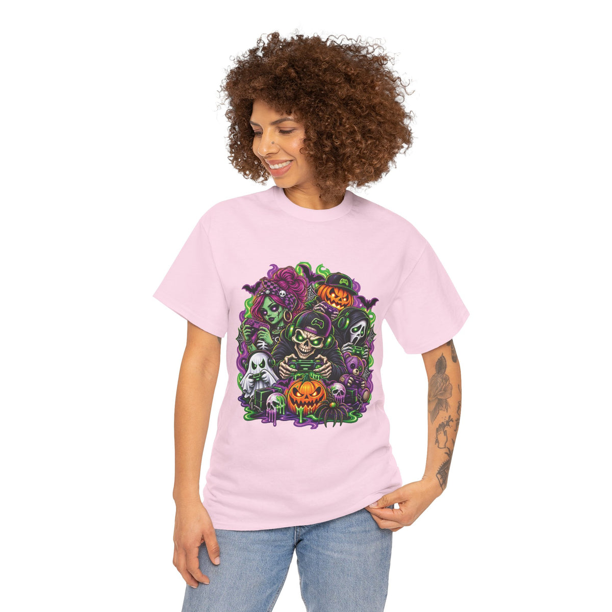 Spooky Halloween Monsters T-Shirt | Pumpkin, Ghost, Witch, Skeleton