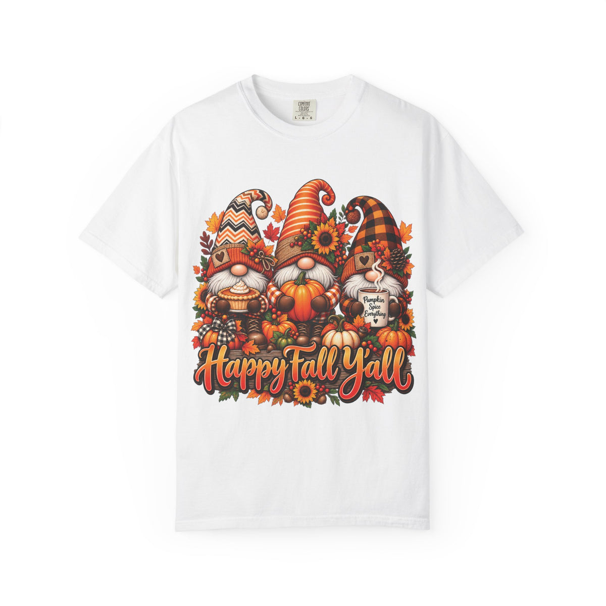 Happy Fall Y'all Gnomes T-Shirt | Autumn Pumpkin Sunflower Tee