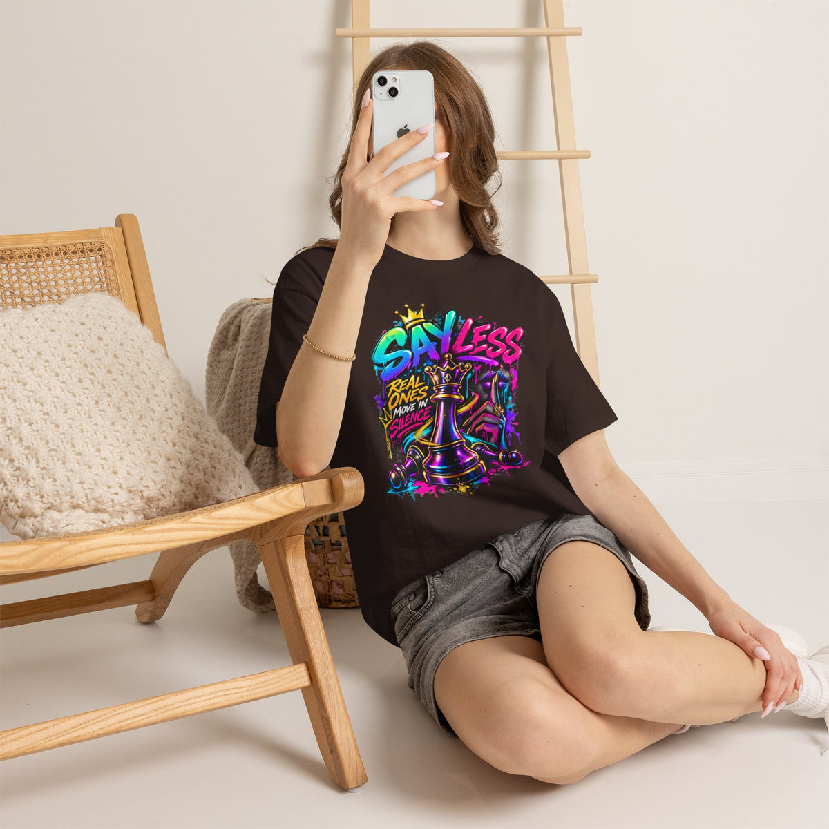 Say Less Chess King Tee | Graffiti Chess Piece Streetwear