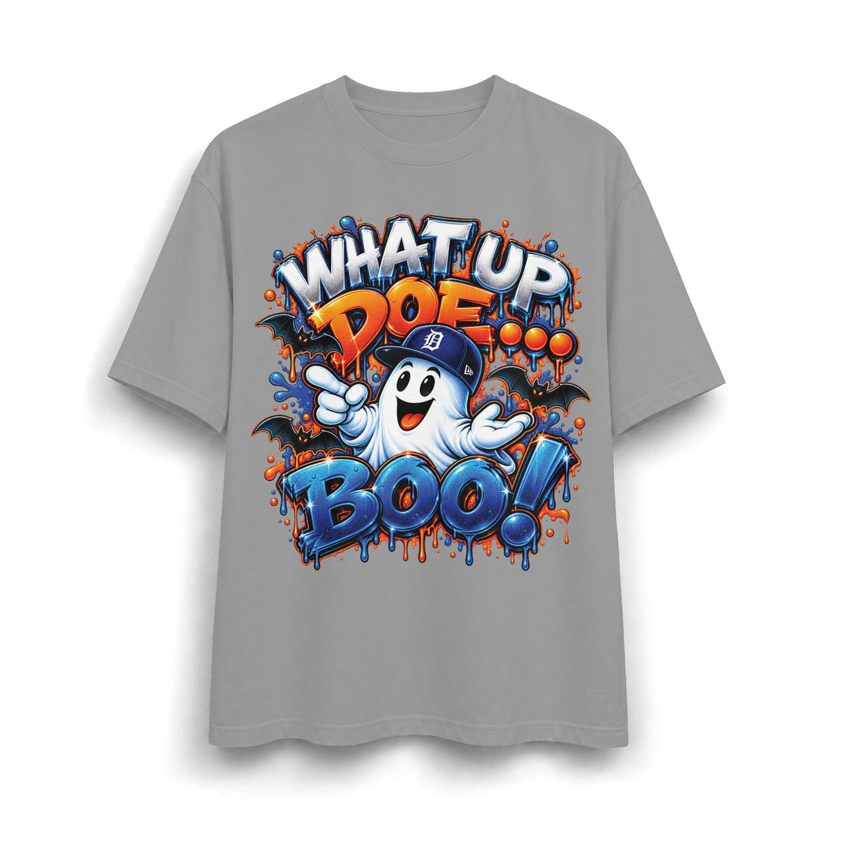 What Up Doe Boo! ghost graphic T-Shirt | Halloween street art drip design