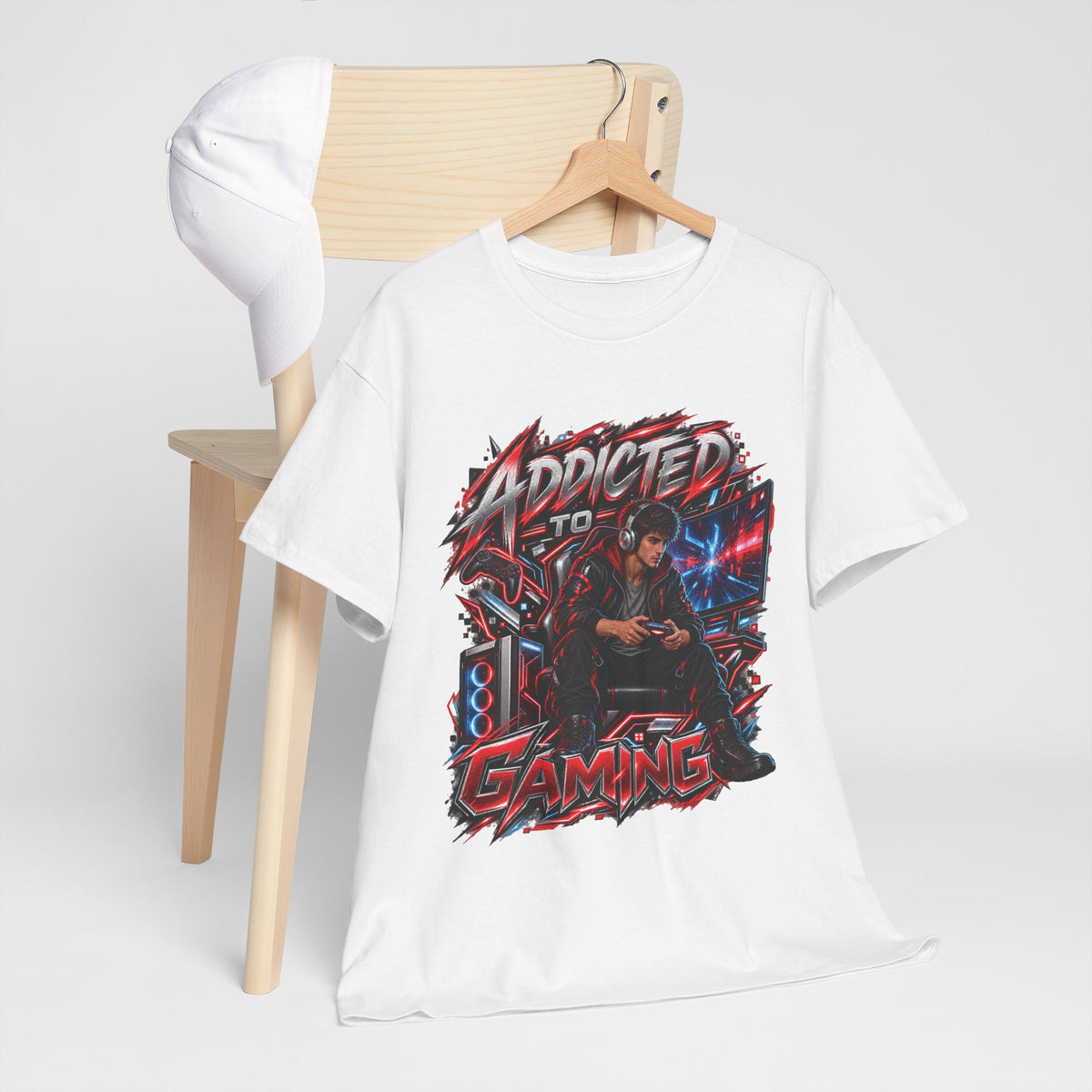 Addicted to Gaming Graphic T-Shirt